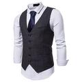 Per uomo Cappotto invernale Gilet Panciotto Matrimonio Feste Ufficio Attività commerciale Essenziale Semplice ma elegante Primavera Autunno Poliestere A pois A V Taglia piccola Nero Cachi Grigio