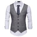 Per uomo Cappotto invernale Gilet Panciotto Matrimonio Feste Ufficio Attività commerciale Essenziale Semplice ma elegante Primavera Autunno Poliestere A pois A V Taglia piccola Nero Cachi Grigio