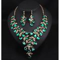 I monili nuziali 1 set Cristallo Strass Lega 1 collana Orecchini Per donna Importante Colorato Romantico Fantasia Fiore decorativo Irregolare Parure di gioielli Per Matrimonio Feste