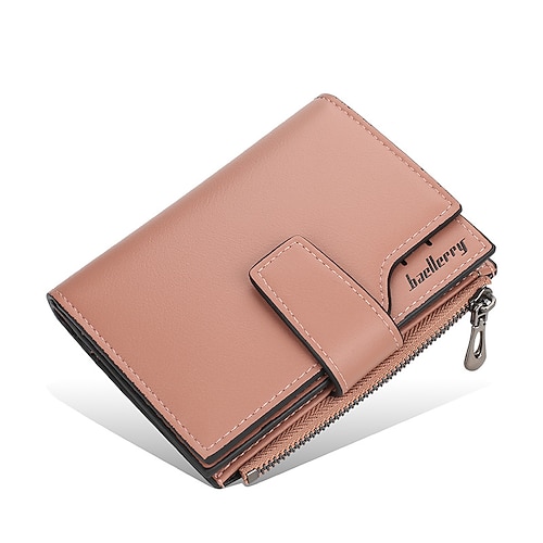 portafoglio bifold in similpelle viola da donna – elegante portamonete con cerniera e porta carte per l'uso quotidiano e come regalo