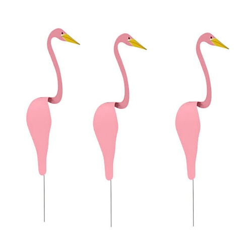 1 ornamento da giardino con fenicotteri, uccello ricciolo: un uccello stravagante e dinamico che gira con la leggera brezza del giardino, decorazione da giardino con fenicotteri