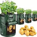 4 sacchetti per la coltivazione di patate 10 galloni sacchetti per la coltivazione con patta e manici vaso per piante vaso per patate pomodoro e verdure verde
