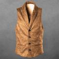 Per uomo Gilet in pelle scamosciata Matrimonio Strada Per eventi Per uscire Stile vintage Informale Autunno Inverno Tasche Pelle scamosciata Tenere al caldo Colore puro Monopetto A V Standard Nero