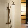 rubinetto doccia, set sistema doccia, sistema doccia a pioggia valvola in ceramica due maniglie tre fori miscelatore vasca da bagno rubinetti con interruttore caldo e freddo