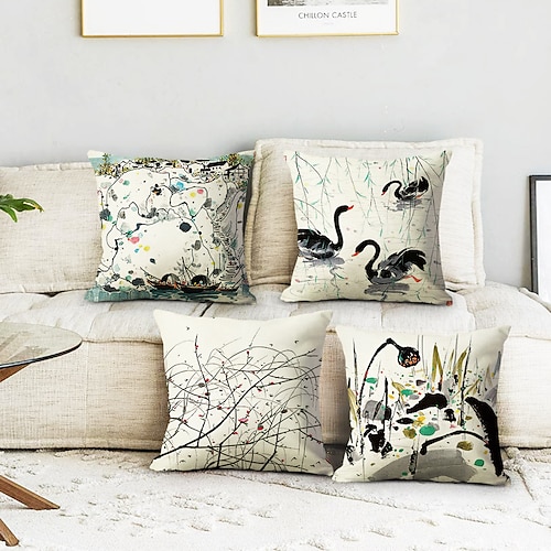 vintage floreale double side cuscino della copertura 4pc morbido decorativo piazza copertura del cuscino di tiro cuscino caso federa per la camera da letto soggiorno di qualità superiore lavabile in