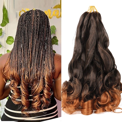 6 pacchi pre allungati intrecciare i capelli rimbalzanti 22 pollici intrecciare i capelli ondulati sciolti pre allungati 75/confezione ricci francesi estensioni dei capelli sintetici t30 22 pollici 6