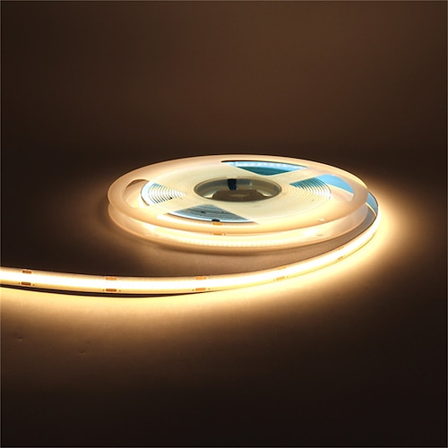 5m dc 12v led cob strip light 8mm illuminazione lineare ad alta densità 320led nastro flessibile nastro luci caldo decoro bianco naturale ra90