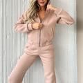 Per donna Tuta da Ginnastica Tuta da Allenamento Autunno Tasca 2 Pezzi Tinta unita Felpa con cappuccio e pantaloni Set di Abbigliamento Completo Abbigliamento Nero Bianco Jogging Allenamento Esercizio