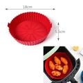 Confezione da 2 pentole in silicone per friggitrice ad aria, silicone antiaderente per friggitrice per alimenti, resistente al calore, facile da pulire, rivestimento in pergamena infiammabile sostitutivo riutilizzabile, adatto per friggitrice,...