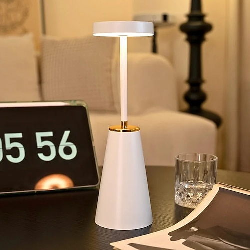 lampada da tavolo lampada da tavolo ricaricabile da tavolo con alimentazione a batteria, lampade senza fili a 3 livelli di luminosità dimmerabile continua touch per illuminazione notturna, lampade per