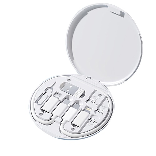 1 confezione di cavo adattatore usb remax scatola di immagazzinaggio di conversione convertitore di linea di ricarica multi-tipo fulmine tipo c strumento di trasferimento dati micro contiene slot per sim card vassoio di espulsione pin da utilizzare...