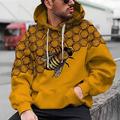 Per uomo Unisex Felpa con cappuccio Felpa con cappuccio pullover Giallo Con cappuccio Ape Stampe astratte Stampa Giornaliero Sport Stampa 3D 3D Informale Abbigliamento Felpe con cappuccio Felpe