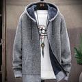 Per uomo Felpa Cardigan Felpa con cappuccio Maglione con zip Giacca maglione Maglia Lavorato a maglia Tinta unica Con cappuccio Moda Esterno Interni Abbigliamento Autunno Inverno Vino Blu S M L