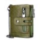 portafoglio vintage in pelle da uomo – portafoglio bifold con cerniera, catena, scomparti multi-carta e chiusura a scatto per uso casual e aziendale