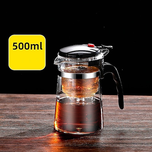 teiera di vetro resistente al calore con filtro da tè in acciaio inox infusore bollitore per fiori set di abbigliamento da tè kung fu puer oolong pot
