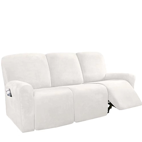 copridivano reclinabile componibile fodera 1 set di 8 pezzi microfibra elasticizzata alta elasticità bordeaux rosso velluto di alta qualità copridivano copridivano per 3 posti cuscino divano