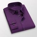 Per uomo Camicia elegante Camicia non stiro Camicia con Colletto Camicia con Bottoni Semplice Matrimonio Lavoro Rosa chiaro Nero Bianco Rosso Manica Lunga Colletto Mao Primavera Autunno
