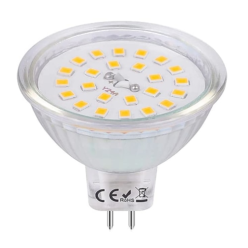 Lampadina led mr16 4w 3000k bianco caldo/6000k bianco 12v bassa tensione per luci a binario lampade da tavolo in fibra ottica faretti con copertura in vetro 1/10 pz