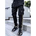 pantaloni della tuta cargo da uomo jogging striscia riflettente multi tasca drastring elastico in vita streetwear pantaloni hip hop pantaloni sport all'aperto kaki nero verde