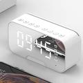 led doppia sveglia wireless fm radio dimmer supporto per telefono con altoparlante bluetooth 5.0 orologio a specchio forniture per ufficio a casa