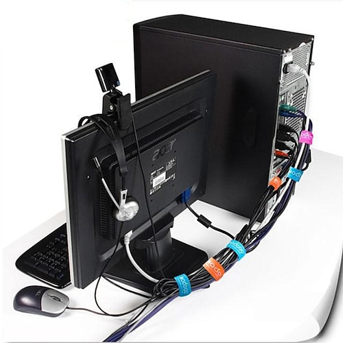 organizer per cavi filo riutilizzabile gancio adesivo ad anello organizer per cinghia in nylon supporto per clip autoadesivo fascette per cavi di alimentazione
