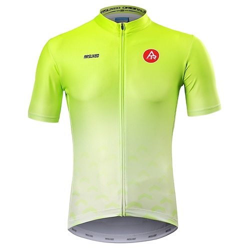 Per uomo Maglia da Ciclismo Sfumatura Manica Corta Bicicletta Maglia con 3 tasche posteriori Strisce Riflettenti Tasca Posteriore Elastico Dislittamento Gli sport Nero Giallo Viola Abbigliamento