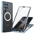 telefono Custodia Per Samsung Galaxy S25 Ultra S24 S23 S22 S21 Ultra Plus Custodia Integrale Custodia ad adsorbimento magnetico Con Magsafe Portatile Flip Trasparente Trasparente Tinta unita Lega di