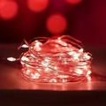 1m-10led/2m-20led/3m-30led/5m-50led/10m-100leds Stringa luminosa in filo di rame con vano batteria impermeabile e non conduttiva Natale Halloween Matrimonio Festival Luce decorativa per interni ed