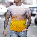 Per uomo Pop art 3D Birra Camicia maglietta Manica corta maglietta Rotonda Camicia Essenziale Per uscire Fine settimana Grigio scuro A B Abbigliamento Plus Size S M L XL 2XL 3XL 4XL