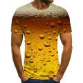 Per uomo Pop art 3D Birra Camicia maglietta Manica corta maglietta Rotonda Camicia Essenziale Per uscire Fine settimana Grigio scuro A B Abbigliamento Plus Size S M L XL 2XL 3XL 4XL