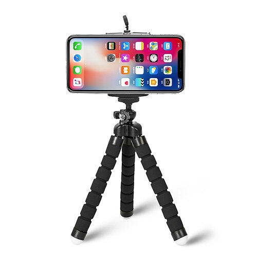 treppiede stile polpo flessibile portatile regolabile antiscivolo supporto per telefono mini supporto con clip per selfie da scrivania vlogging live streaming compatibile con cellulare smartphone