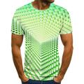 Per uomo Grafico Geometrico 3D Camicia Maglietta Manica Corta maglietta Girocollo Camicia Streetwear Esagerato Designer Ferie Uscire Verde chiaro Rosa Blu Reale Abbigliamento Taglie Forti S M L XL