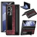 telefono Custodia Per Samsung Galaxy Piegatura a Z 7 Z Fold 6 Z Fold 5 Z Fold 4 Copertura Posteriore con Proteggi Schermo Protezione Completa Protezione Lente Fotocamera Retrò Armatura PC Pelle PU