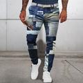 modello patchwork geometria scozzese pantaloni da lavoro da uomo stampati in 3D pantaloni eleganti vestibilità classica pantaloni anteriori piatti blu navy vita media abbigliamento da strada per esterni dalla s alla 3xl