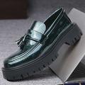 mocassini eleganti e slip-on da uomo scarpe con nappe suola carrarmato ufficio britannico e carriera mocassini con rialzo in pelle pu nero verde primavera autunno
