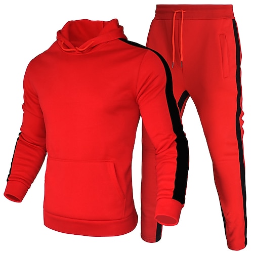 Per uomo Tuta da Ginnastica Tuta da Allenamento Coulisse 2 Pezzi A righe Set di Abbigliamento Completo Abbigliamento Primavera Nero Bianco Allenamento in Palestra Jogging Allenamento Calore Termico