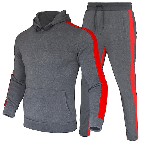 Per uomo Tuta da Ginnastica Tuta da Allenamento Coulisse 2 Pezzi A righe Set di Abbigliamento Completo Abbigliamento Primavera Nero Bianco Allenamento in Palestra Jogging Allenamento Calore Termico