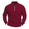 Per uomo Maglia Maglione A coste Maglia Standard Di base Liscio Chiusura lampo quarto Tenere al caldo Contemporaneo moderno Da tutti i giorni Per uscire Abbigliamento Autunno Inverno Nero Bianco M L