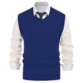 Per uomo Gilet maglione Maglione di lana Maglione Maglia A V scollato Lavorato a maglia Tinta unica A V Essenziale Moda Abbigliamento Inverno Autunno Nero Vino M L XL