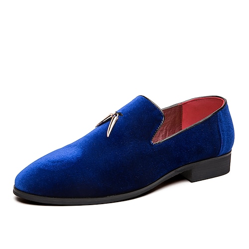 mocassini eleganti e scarpe slip-on da uomo taglie forti scarpe da lavoro inglesi per feste e serate in velluto nero rosso blu royal estate primavera