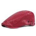 Per uomo Cappello basco Nero Rosso Similpelle Streetwear Moda La moda degli anni '20 Esterno Giornaliero Per uscire Liscio Caldo