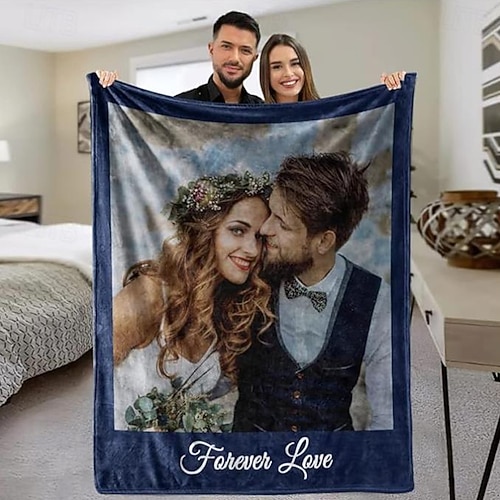 Coperta Personalizzata Regali Personalizzati 1Foto Regali per Coppie Regali Personalizzati Coperta Immagine Ti Amo Regalo di Compleanno per Moglie Marito Fidanzata Fidanzato Animali Domestici