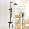 set di rubinetti per doccia vintage soffione doccia da 8 , sistema doccia soffione a pioggia retrò sistema doccia in rame antico con spruzzatore portatile per doccia, rubinetti miscelatori per doccia con valvola in ottone