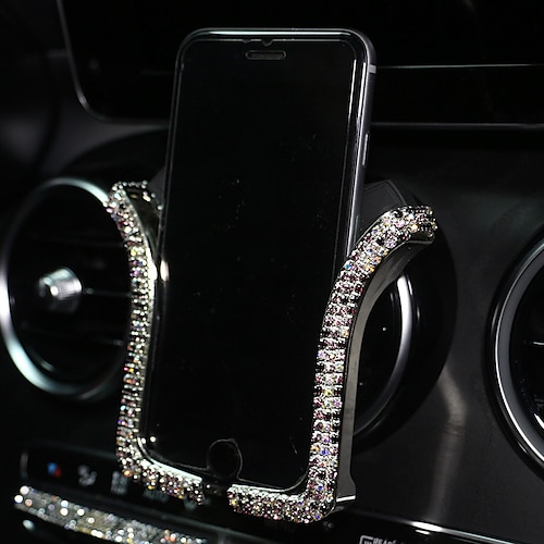 supporto per telefono con strass per auto presa d'aria in cristallo supporto per sfiato telefono clip diamantata per interni auto supporto per smartphone universale parti automobilistiche Accessori