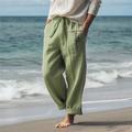 fede stampata pantaloni di cotone da uomo pantaloni vintage outdoor abbigliamento quotidiano streetwear cotone bianco verde kaki s m l pantaloni elasticizzati a vita media