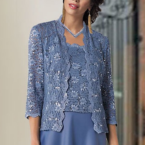 Schalamp; Umhang für Hochzeitsgäste, Umhang für Frauen, Umhang für Mütter, purer, eleganter Sonnenschutz, 3/4-Ärmel, Spitze, Umhang für die Hochzeit im Herbst mit reiner Farbe für Partyabende, alle Image