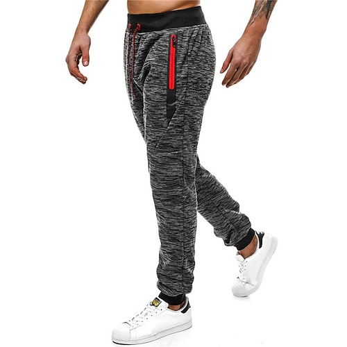Herren Jogginghose Trainingshose Jogginghose Jogger Hose Hosen Kordelzug Elastische Taille Elastischer Ärmelbund Glatt Komfort Atmungsaktiv Casual Täglich Festtage Sport Modisch Armeegrün Hellgrau Image