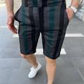 Herren Shorts Kurze Hosen Chino Bermuda Shorts Bermudas Arbeitsshorts Tasche Kordelzug Bedruckt Gitter / Plaid Atmungsaktiv Weich Knielänge Casual Täglich Festtage Einfach Formell Graues Grün Schwarz