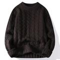 Herren Pullover Strickpullover Gerippt Gedrehtes Stricken Standard Capri Strick Glatt Rundhalsausschnitt Moderne zeitgenössische Thermik Arbeit Freizeitskleidung Bekleidung Winter Weiß Blau S M L