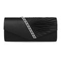 Damen Clutch-Taschen Satin Party / Abend Brautparty Hochzeitsfeier Knöpfe Glatt Silber Schwarz Weiß